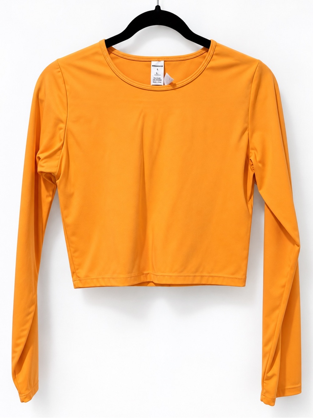 Women's Long-Sleeve Crop Top - Orange